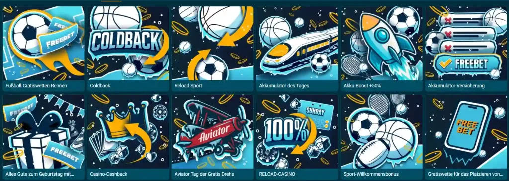ColdBet Casino Bonus Übersicht mit Sportwetten Aktionen Freebets Cashback und Reload Angeboten