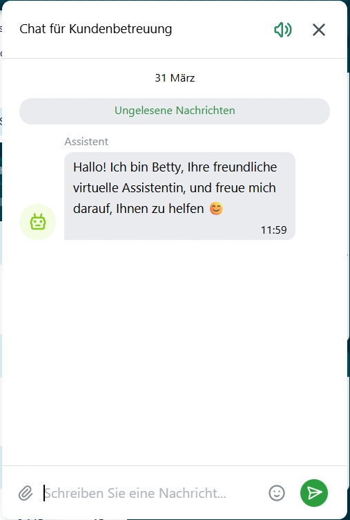 ColdBet Casino Live Chat Support mit virtueller Assistentin Betty und Chatfenster